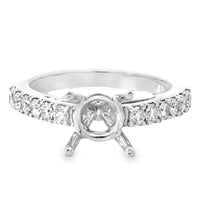 18kt White Gold Cathedral Natural Diamonds Semi-Mount Ring (0.52ct)