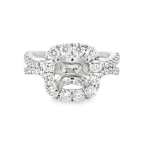 18kt White Gold Halo Natural Diamonds Semi-Mount Ring (1.38ct)