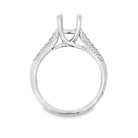 18kt White Gold Pave Natural Diamonds Semi-Mount Ring (0.37ct)
