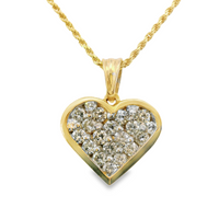 14kt Yellow Gold Natural Diamond Heart Pendant (0.97ct)