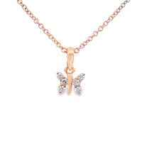 18kt Rosé Gold Natural Diamond Butterfly Pendant (0.18ct)