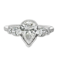 18kt White Gold Natural Pear Diamond Engagement Ring (1.62ct)
