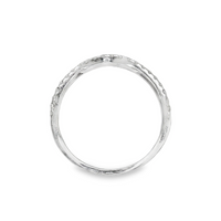 14kt White Gold Natural Round Diamond Curved Wedding Ring (.22ct)