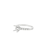18kt White Gold Cathedral Natural Diamonds Semi-Mount Ring (0.49ct)