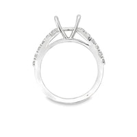 18kt White Gold Cathedral Natural Diamonds Semi-Mount Ring (0.52ct)