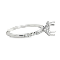 18kt White Gold Full-Cut Diamond Hidden Halo Semi-Mount Ring (.27ct)
