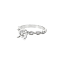 18kt White Gold Natural Round Diamond Semi-Mount Ring