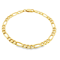 14kt Yellow Gold 5.2mm Estate Figaro Bracelet (9.6g)