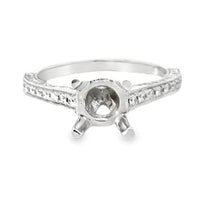 18kt White Gold Cathedral Diamonds Semi-Mount Ring (0.52ct)