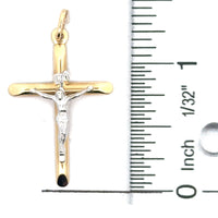 14kt Two-Tone Gold Italian-Made Crucifix Charm (1.0g)