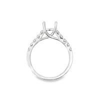 18kt White Gold Cathedral Natural Diamonds Semi-Mount Ring (0.49ct)