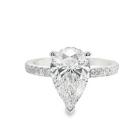 18kt White Gold Lab-Grown Pear & Natural Round Diamonds Engagement Ring (2.43ct)