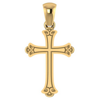 14kt Yellow Gold Fleur-de-Lis Cross Pendant (1.8g)