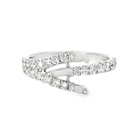 18kt White Gold Contemporary Natural Diamonds Semi-Mount Ring (0.71ct)