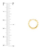 14kt Yellow Gold Ridged Polished Round Hoop Earrings (2.23g)