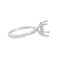 18kt White Gold Natural Round Diamond Semi-Mount Ring (.12ct)