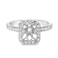 18kt White Gold Halo Natural Diamonds Semi-Mount Ring (0.77ct)