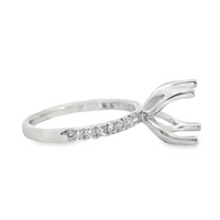 18kt White Gold Natural Round Diamond Semi-Mount Ring (.26ct)