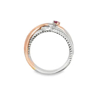 18kt Tri-Color Natural Blue Sapphire, Orange Sapphire, Pink Sapphire, and Diamond Fashion Ring (.52ct)