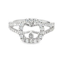 18kt White Gold Split Shank Natural Diamonds Semi-Mount Ring (0.78ct)