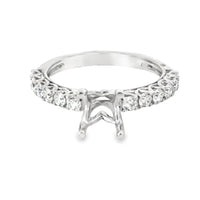 18kt White Gold Prong Set Natural Diamonds Semi-Mount Ring (0.56ct)