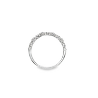 18kt White Gold Natural Baguette & Round Diamond Wedding Ring (.59ct)