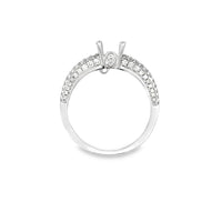 18kt White Gold Split Shank Natural Diamonds Semi-Mount Ring (0.51ct)