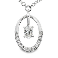 18kt White Gold Natural Diamond Necklace (0.32ct)