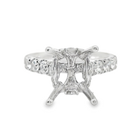 18kt White Gold Natural Round Diamond Semi-Mount Ring (1.43ct)