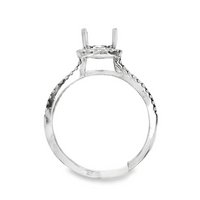 18kt White Gold Full-Cut Diamond Halo Semi-Mount Ring (.21ct)