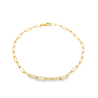 14kt Yellow Gold 7" 2.1mm Paperclip Bracelet (1.3g)