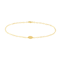 14K Yellow Gold 10" 1.95mm Oval Link Anklet (2.38g)