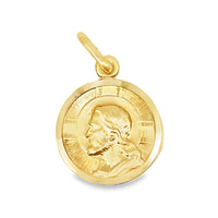 18kt Yellow Gold Italian Made Christ Head Medallion (2.6g)