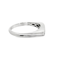 18kt White Gold Natural Round Diamond Signet Ring (.25ct)