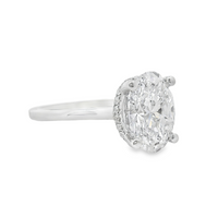 18kt White Gold Lab-Grown Oval Diamond Engagement Ring (2.69ct)