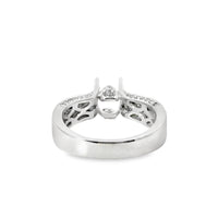 18kt White Gold Natural Baguette and Round Diamond Semi-Mount Ring (.71ctw)
