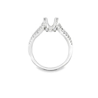 18kt White Gold Split Shank Natural Diamonds Semi-Mount Ring (0.48ct)