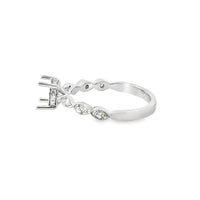 18kt White Gold Natural Round Diamond Semi-Mount Ring