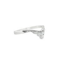 Platinum Natural Pear & Marquise Diamond Wedding Ring (.23ct)