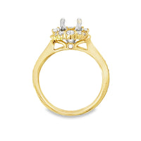 18kt Yellow Gold Halo Natural Diamonds Semi-Mount Ring (0.45ct)