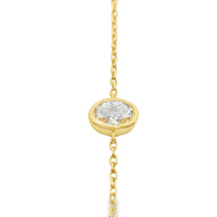 18kt Yellow Gold 7" Natural Oval Diamond Cable Link Bracelet (.18ct)