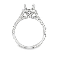18kt White Gold Halo Natural Diamonds Semi-Mount Ring (1.02ct)