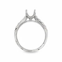 18kt White Gold Natural Full-Cut Diamond Semi-Mount Ring (.76ct)