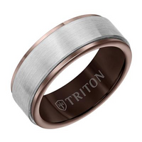 Artcarved White and Espresso Tungsten Carbide 8mm Ring