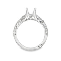 18kt White Gold Vintage Natural Diamonds Semi-Mount Ring (0.38ct)