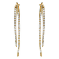 Oro Alexander 14kt Yellow Gold Natural Round Diamond Shark Tooth Earrings (1.02ct)