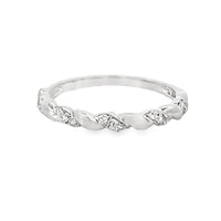 18kt White Gold Diamond Twisted Wedding Ring (0.14ct)