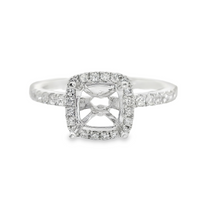 18kt White Gold Full-Cut Diamond Halo Semi-Mount Ring (.32ct)