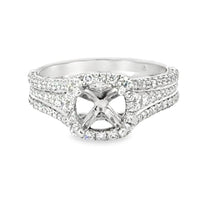 18kt White Gold Halo Natural Diamonds Semi-Mount Ring (1.02ct)