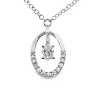 18kt White Gold Natural Diamond Necklace (0.32ct)